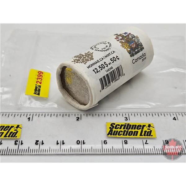 Canada Fifty Cent Roll : 2019 (Original Roll) (NOTE: Rolls not opened by the Auction Company, so qua