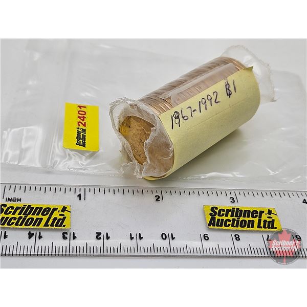 Canada Loonie Dollar Roll : 1867-1992 : Canada's 125th (Original Roll) (NOTE: Rolls not opened by th