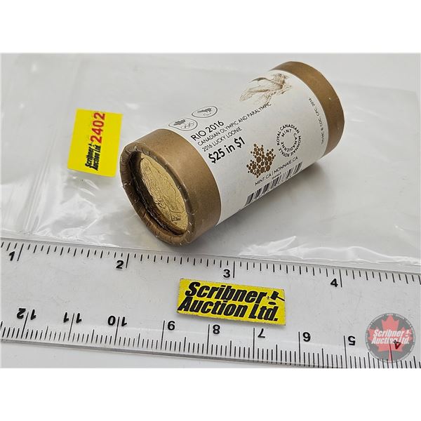 Canada Loonie Dollar Roll : RIO 2016 Canadian Olympic & Paralympic (Original Roll) (NOTE: Rolls not 