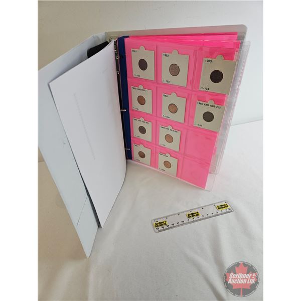 BINDER LOT: Canada One Cent (71 Coins) : 1961 - 2012 (Intermittent) (Variety of Styles/Types)