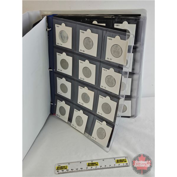 BINDER LOT: Canada Fifty Cent (30 Coins) : 1967 - 2002 (Intermittent) (Variety of Styles/Types)