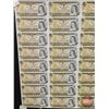 Image 2 : Canada $1 Bills 1973 : (40) UNCUT SHEET 5x8 BABN (ROLLED)  (Crow/Bouey #BFL0680152 ~ #BFL0699652)