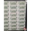 Image 6 : Canada $1 Bills 1973 : (40) UNCUT SHEET 5x8 BABN (ROLLED)  (Crow/Bouey #BFL0680152 ~ #BFL0699652)