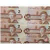 Image 3 : Canada $2 Bills 1986 : (40) UNCUT SHEET 4x10 CBN (ROLLED)  (Bonin/Thiessen #EGU6841779 ~ #EGU6858279