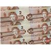 Image 5 : Canada $2 Bills 1986 : (40) UNCUT SHEET 4x10 CBN (ROLLED)  (Bonin/Thiessen #EGU6841779 ~ #EGU6858279