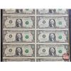 Image 3 : USA $1 Bills 1981 Green Seal (16) UNCUT SHEET 2X8 (FLAT) "Department of the Treasury : Washington, D