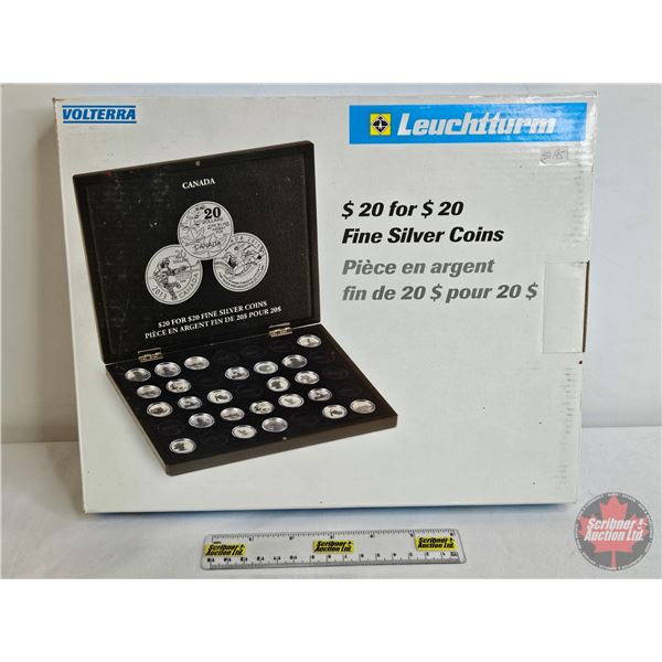 Volterra Leuchtturm (35 Place) $20 Fine Silver Coins (Storage/Display Case) (EMPTY) (Details in Pict