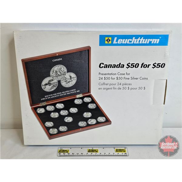 Volterra Leuchtturm (24 Place) $50 Fine Silver Coins (Storage/Display Case) (EMPTY) (Details in Pict