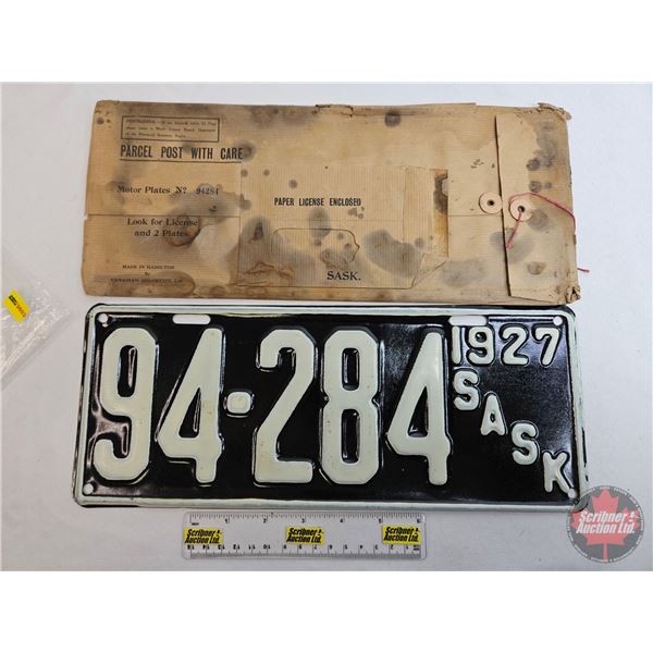 LICENSE PLATE : 1927 Saskatchewan