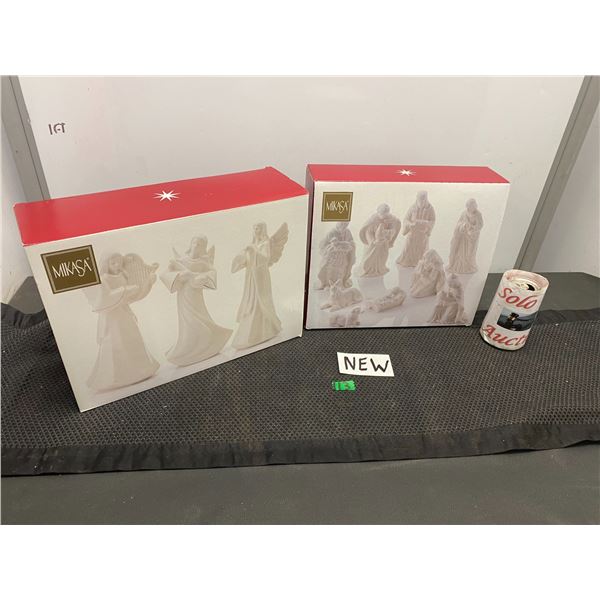 Mikasa brand nativity set and angel set in white
