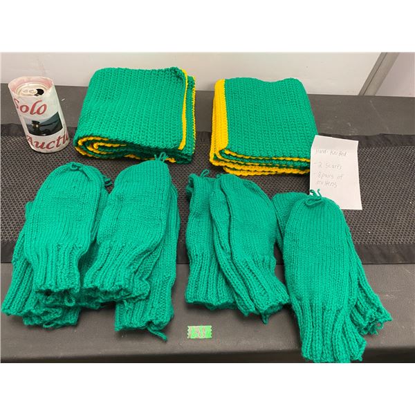Handcrafted mittens and scarfs, handknitted