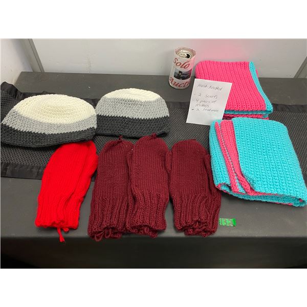 Handcrafted mittens and scarfs, hats, handknitted