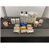 Image 1 : Personal care items including shampoo and conditioner, bath products and soaps