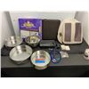 Image 1 : Lot of assorted items including baking pans, back massager, stethoscope, jewelry