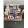 Image 1 : Large box of collector's sports cards featuring both hocket and baseball