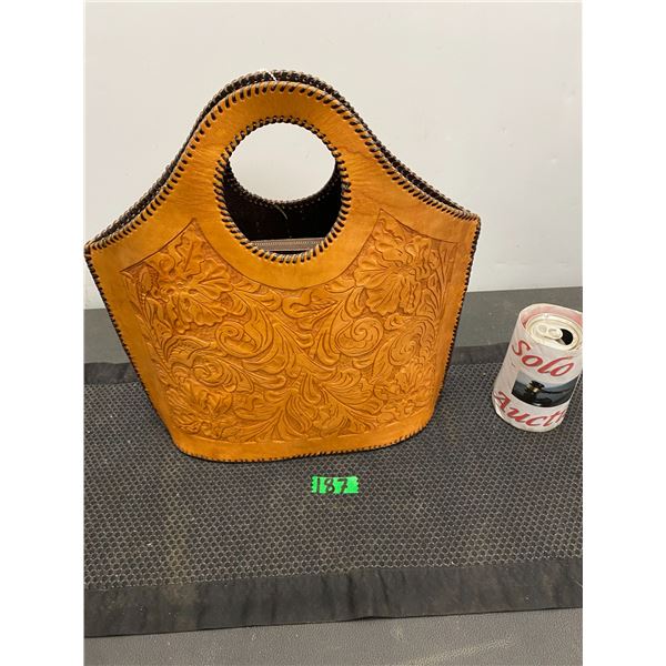 Women's hand tooled leather purse