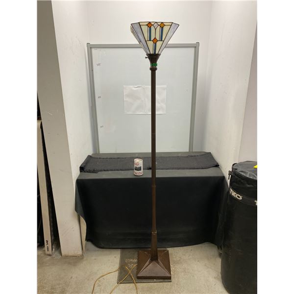 Floor lamp with stained glass shade beautiful art deco style