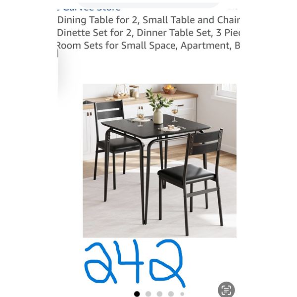 Dining table for 2 with chairs