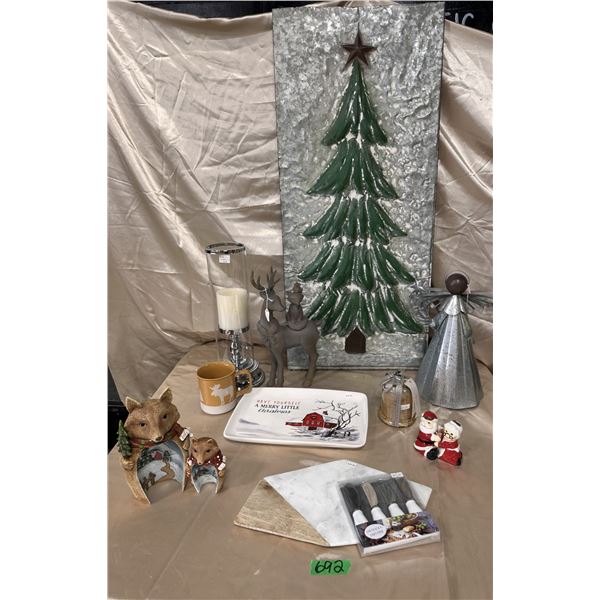 Lot of Christmas home décor items and decorations