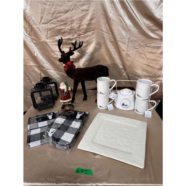 Lot of Christmas home décor items and decorations