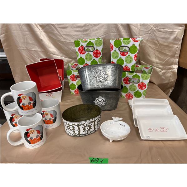 Lot of Christmas home décor items and decorations