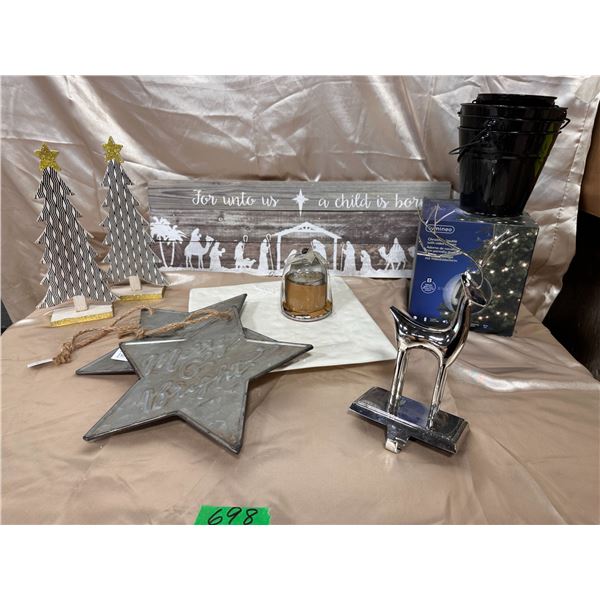 Lot of Christmas home décor items and decorations