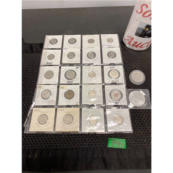 Collection of world coins including Canadian coins
