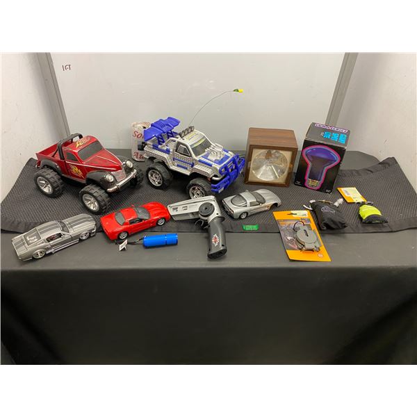 Diecast and remote control toy cars, light bulb and more