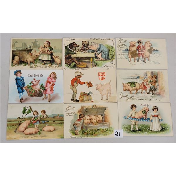 Animals - Pigs on Greeting Postcards Approx. 75