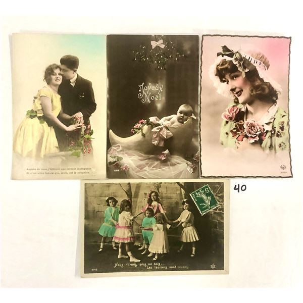 Tinted Real Photo Romance - Ladies - Children Postcards 165