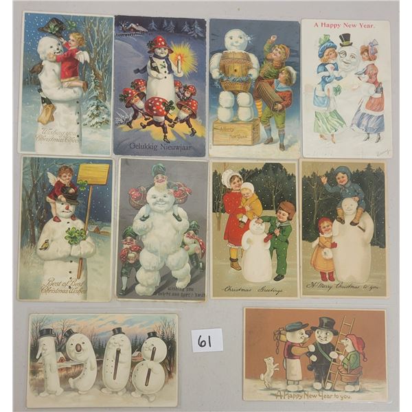 Snowman Holiday Greeting Postcards 35