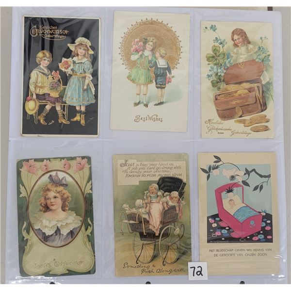 Children on Greetings Postcard Album Approx. 285
