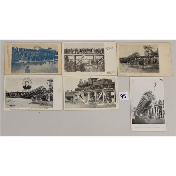 Atlantic City, New Jersey Electric Train Wreck Postcards 6