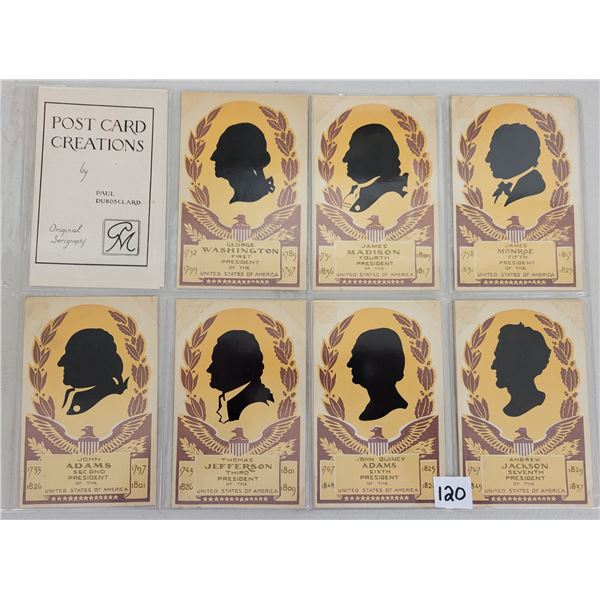 Set of 33 Serigraph US President Postcards