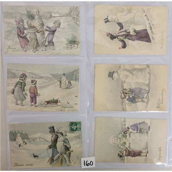 Snowmen Holiday Postcard Album 36 Cards