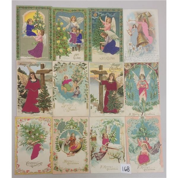 Novelty - Silk Christmas Angel Postcards 24