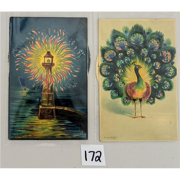 Novelty - 2 Mechanical Depose D.R.G.M. Postcards