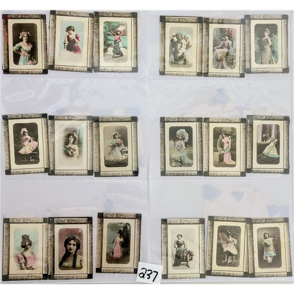 Mini Tinted Real Photo Lady Postcards Approx. 40