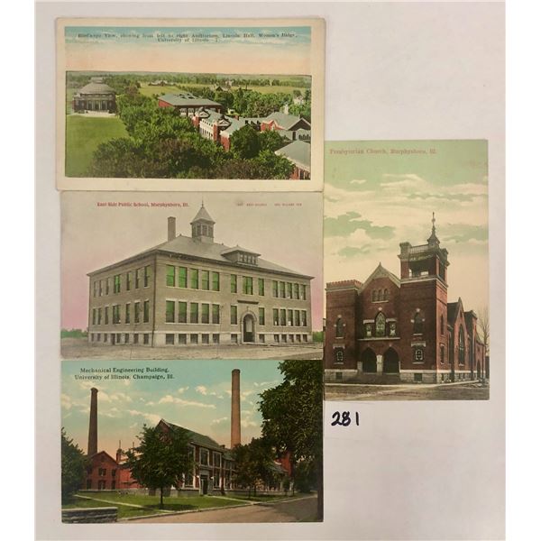 Murphysboro, Champaign, Urbana - Illinois Postcards 80+