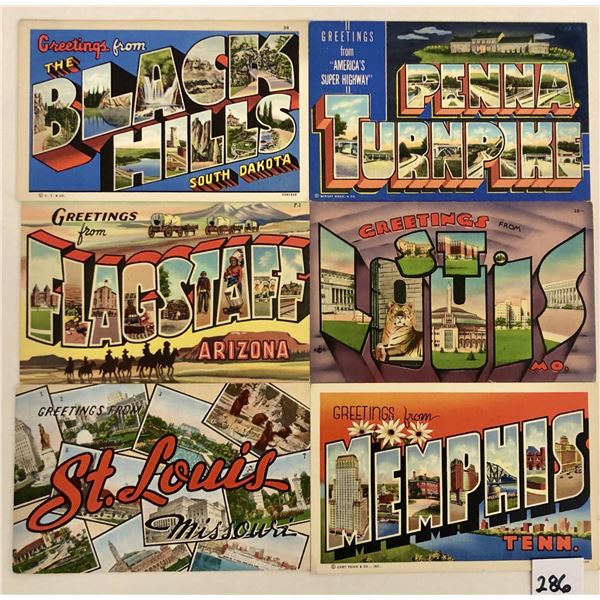 Large Letter Linen Postcards 190+