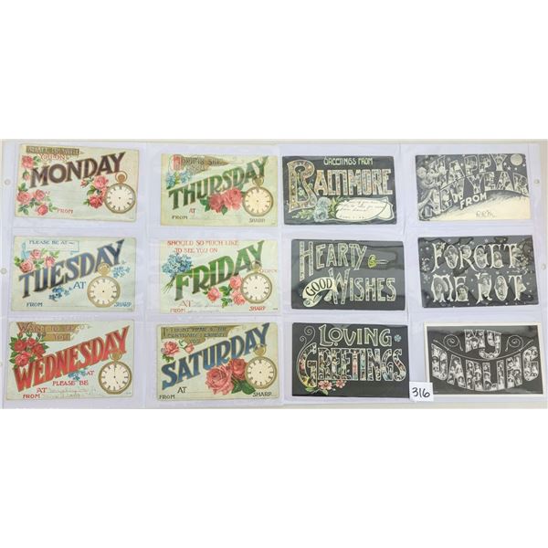 Greetings, "To My" , Letters Postcard Album Approx. 80