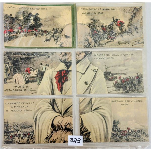 Novelty - Installment Set Garibaldi & Lion Italian Postcard Set of 12
