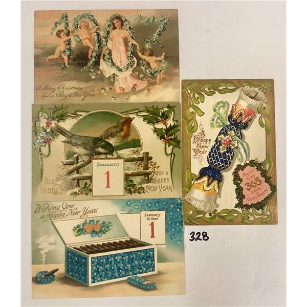 New Years Holiday Greeting Postcards Approx. 40