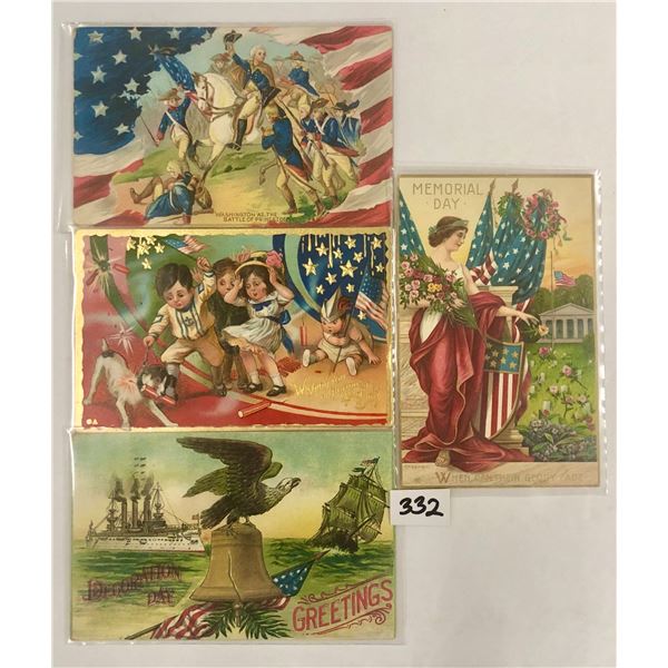 Patriotic Holiday Greeting Postcards 30