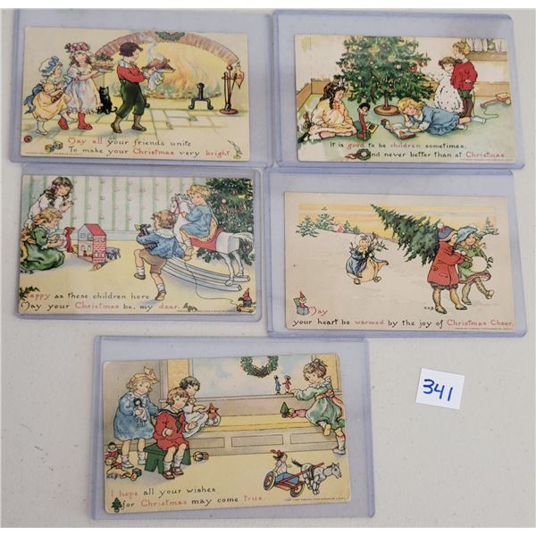 Tuck "Playtime" Christmas Children Holiday Greeting Postcards 8