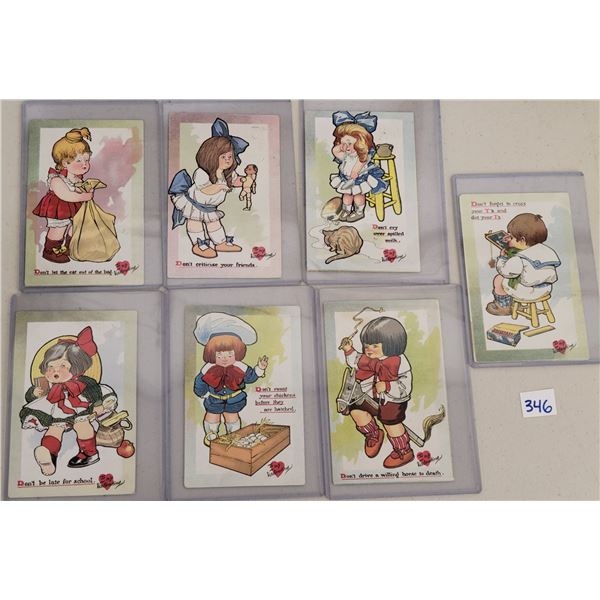 Tuck Nursery Don'ts Series Valentine's Children Postcards 7