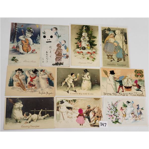 Snowmen Holiday Greeting Postcards 16