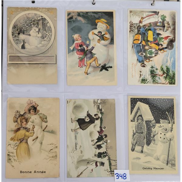 Snowmen Holiday Greeting Postcard Album Approx. 120