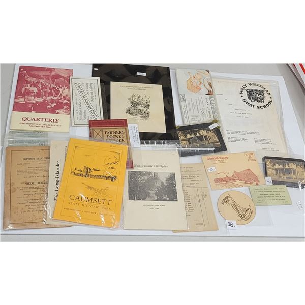 Huntington Long Island New York Vintage Ephemera Approx. 19