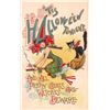 Image 1 : Tis Halloween Tonight Witch on Broom & Black Cat Holiday Postcard